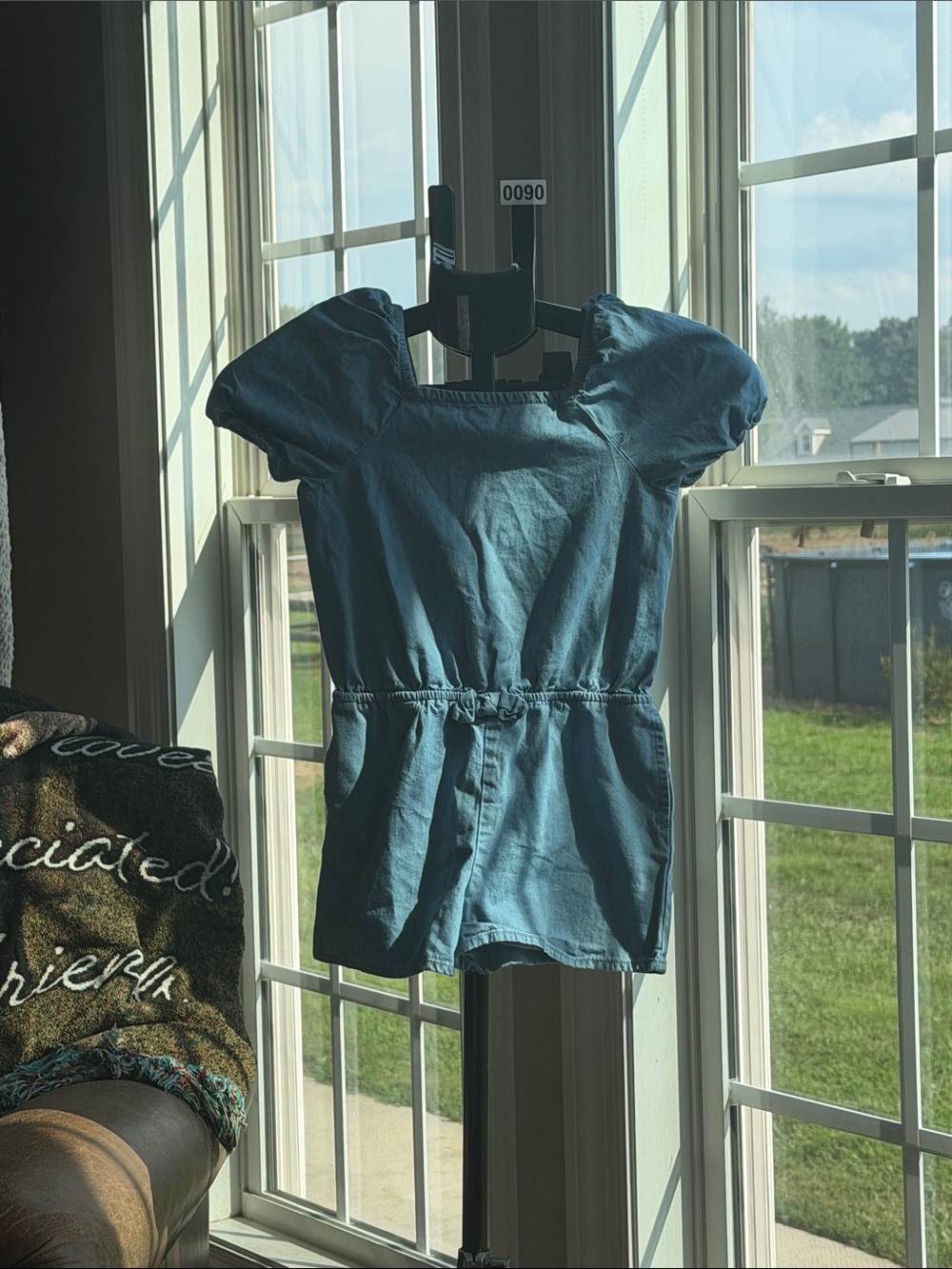 Cat & Jack Teal Puff-Sleeve Camisole Romper